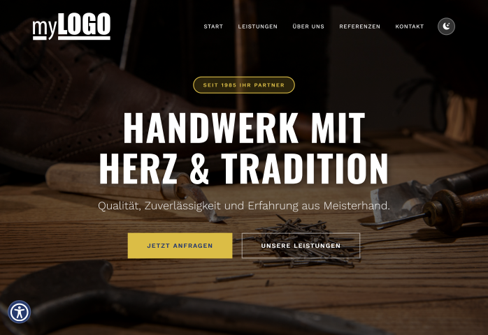 Website Vorschau – Desktop-Ansicht einer Handwerker-Website